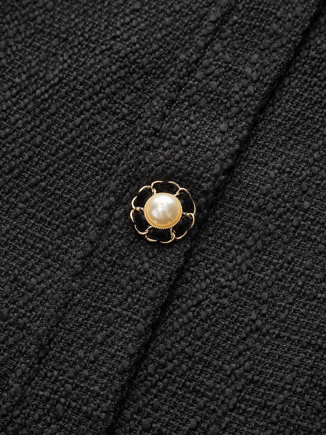 Tweed Sleeveless Button Mini Dress