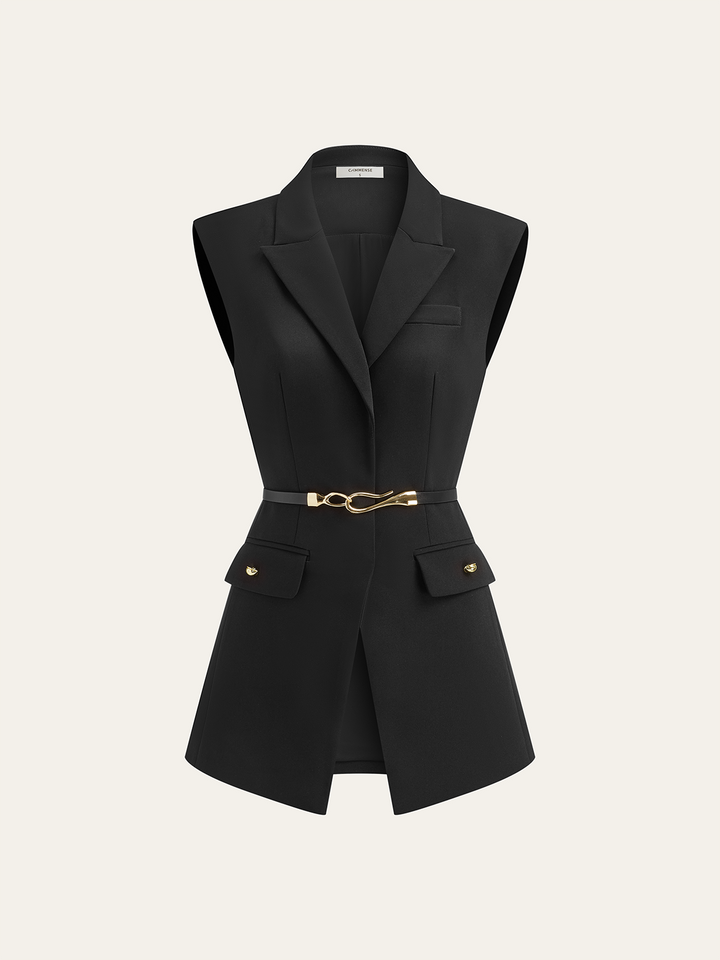 Belted Cap Sleeve Vest