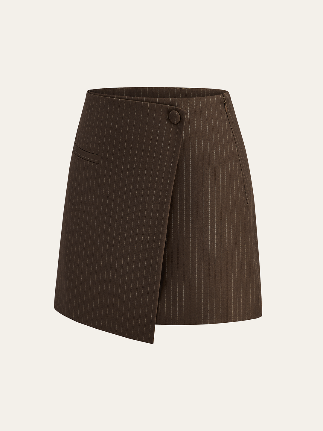 Pinstripe Wrap Mini Skirt