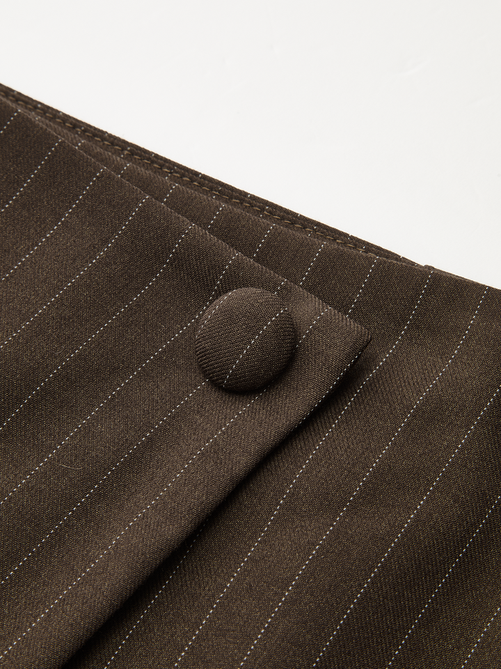 Pinstripe Wrap Mini Skirt