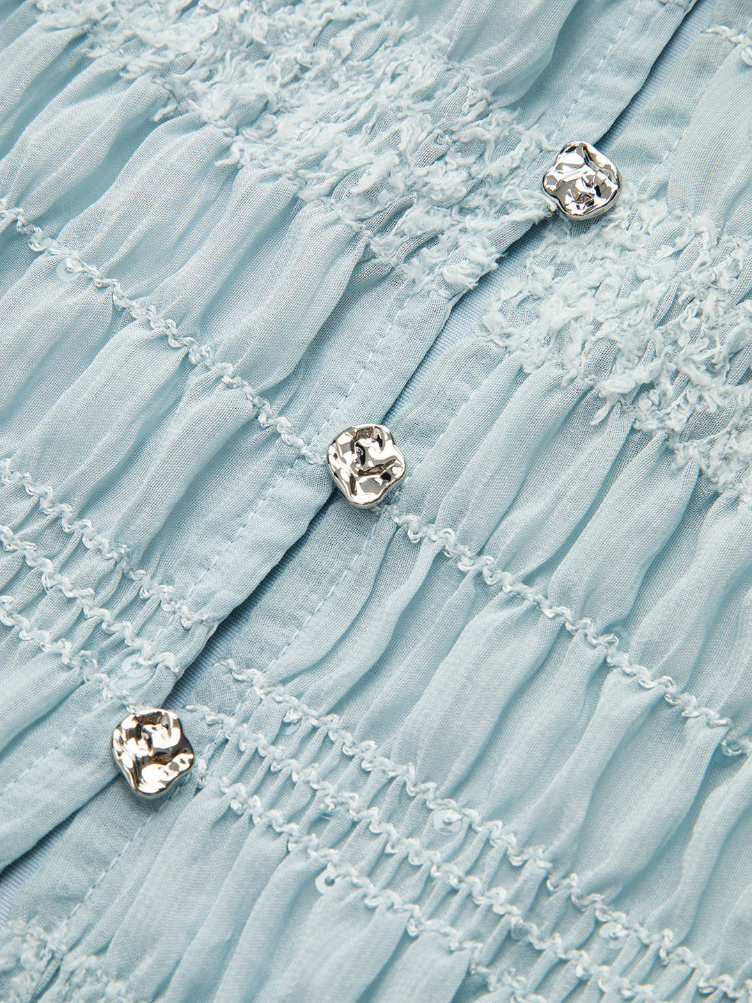 Ruched Ruffle Trim Blouse