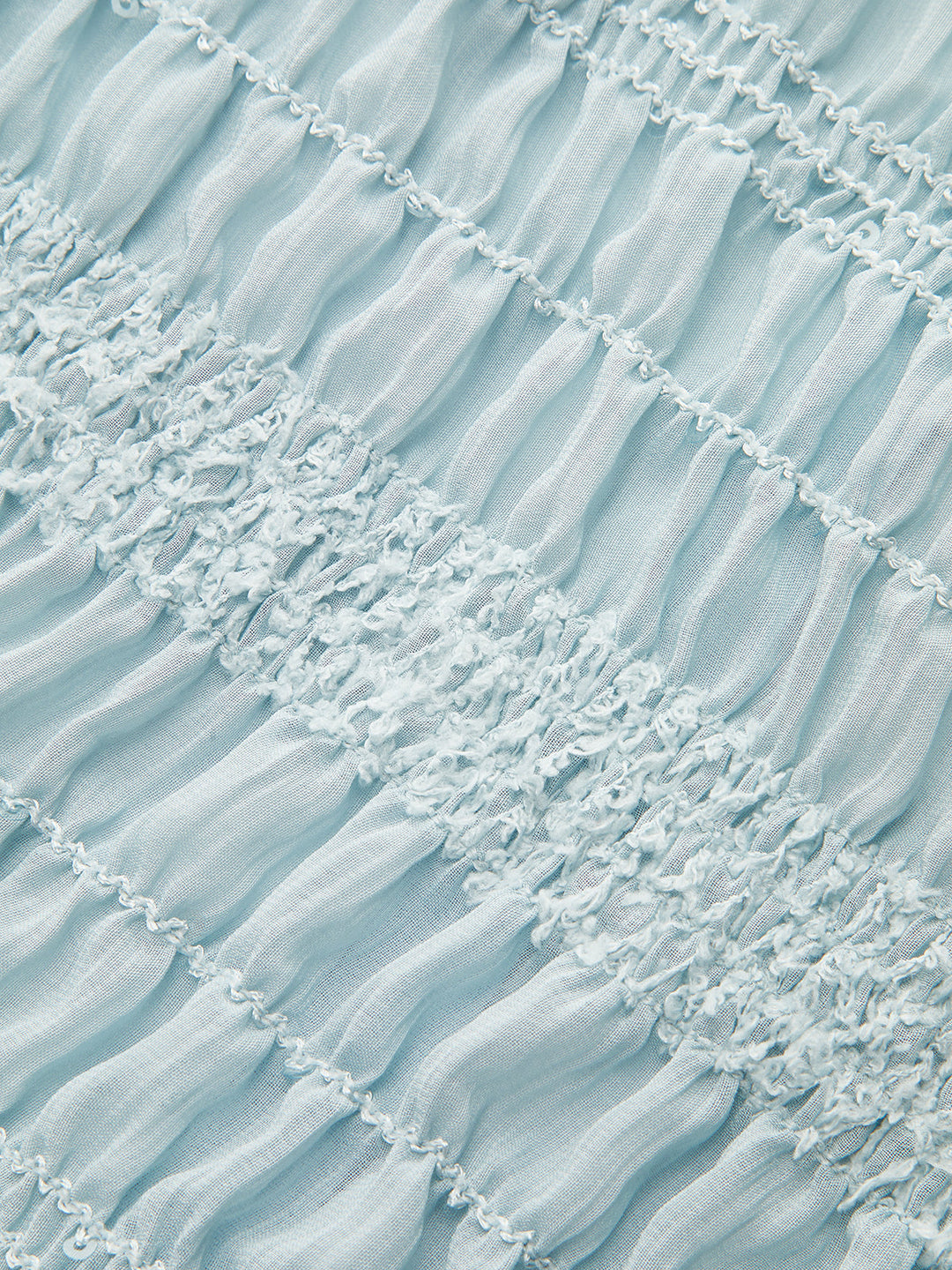 Ruched Ruffle Trim Blouse