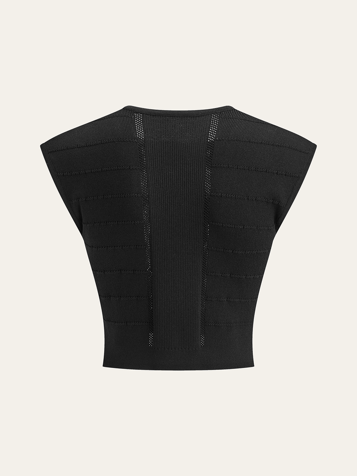Metal Detail Ribbed Knit Top
