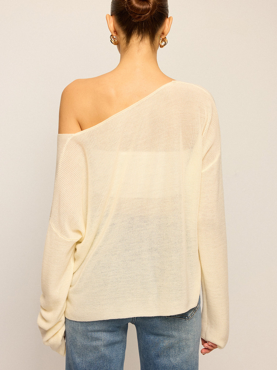 Off-Shoulder Oversized Knitted Sweater