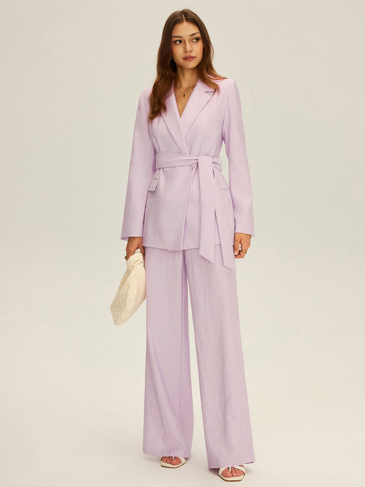 Long Sleeve Belted Blazer