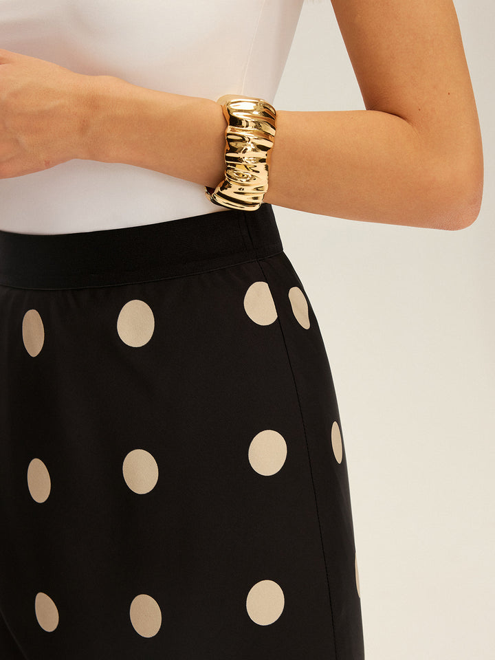 Satin Polka Dot Maxi Skirt