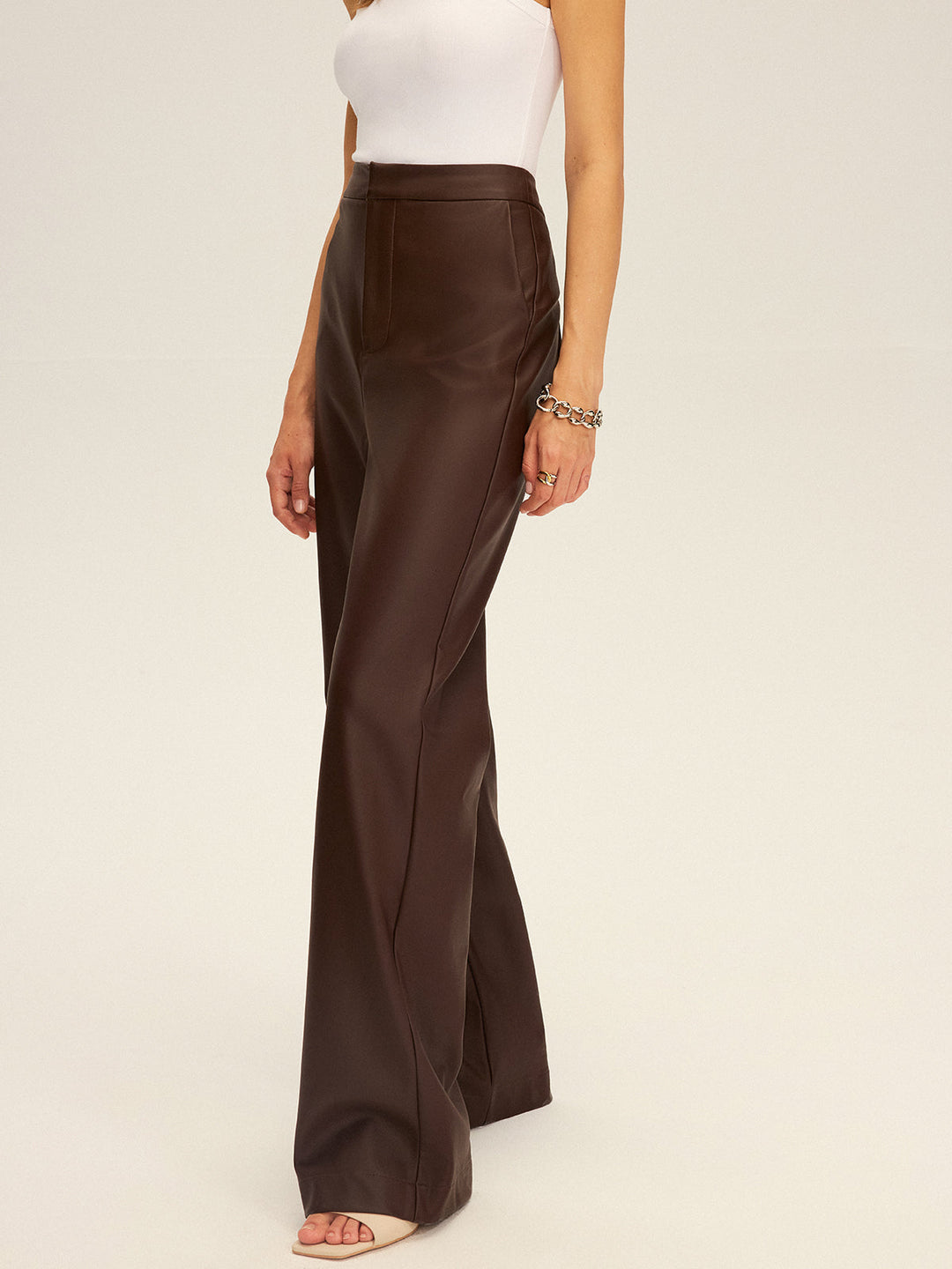PU Leather Straight Leg Pants