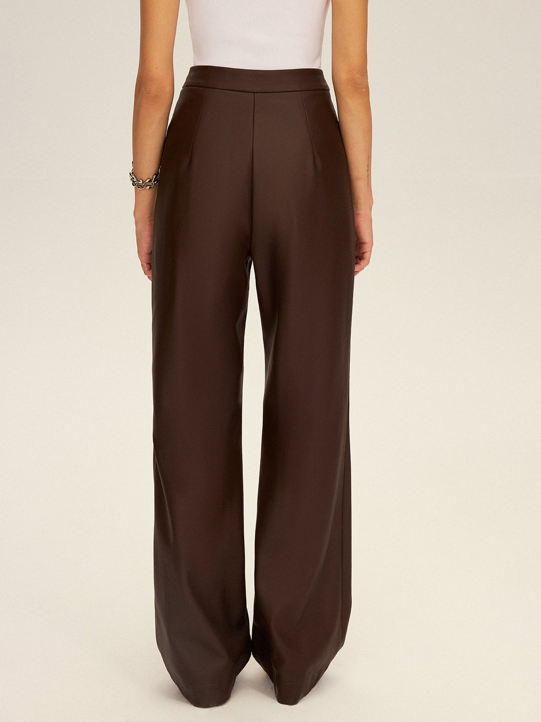 PU Leather Straight Leg Pants