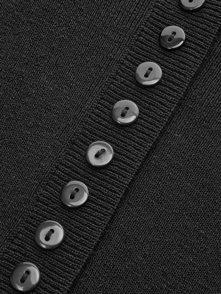 Cap Sleeve Button Cinched Knit Top