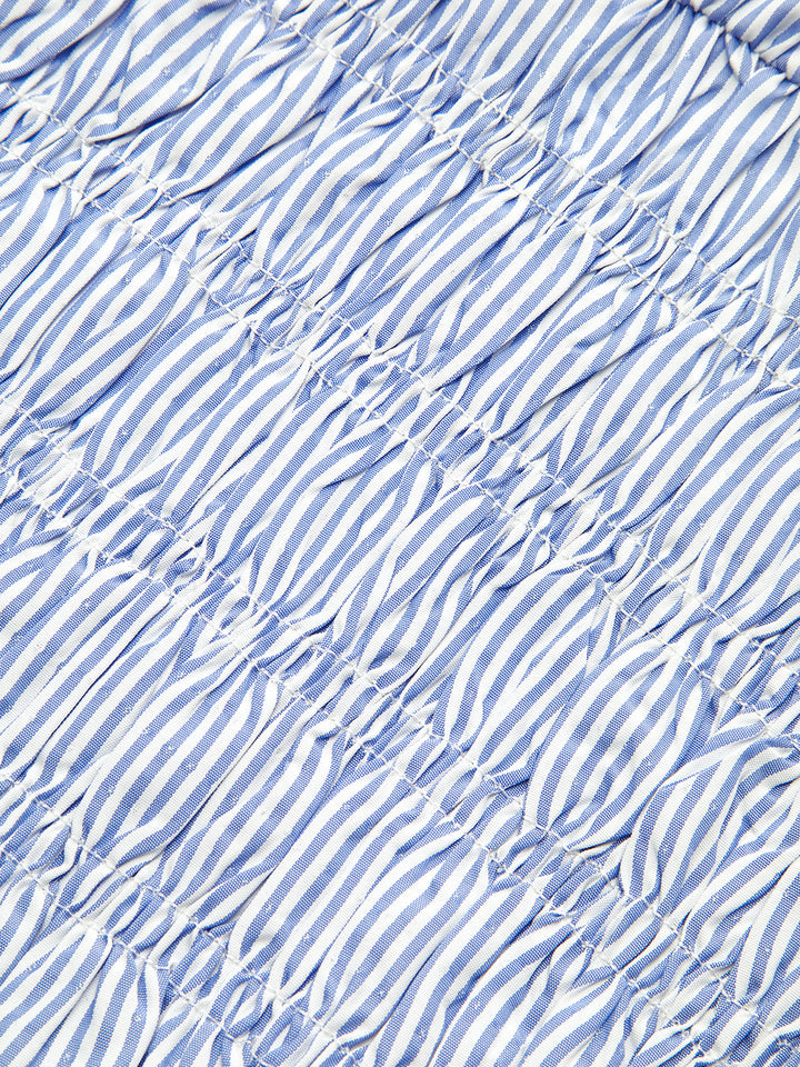 Striped Smocked Waist Shirt