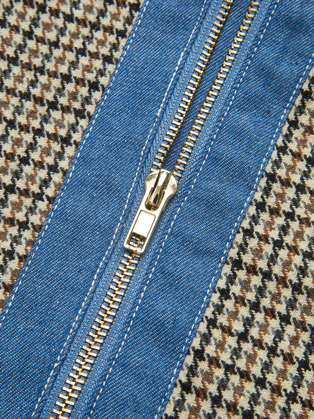 Plaid Contrast Trim Mini Dress