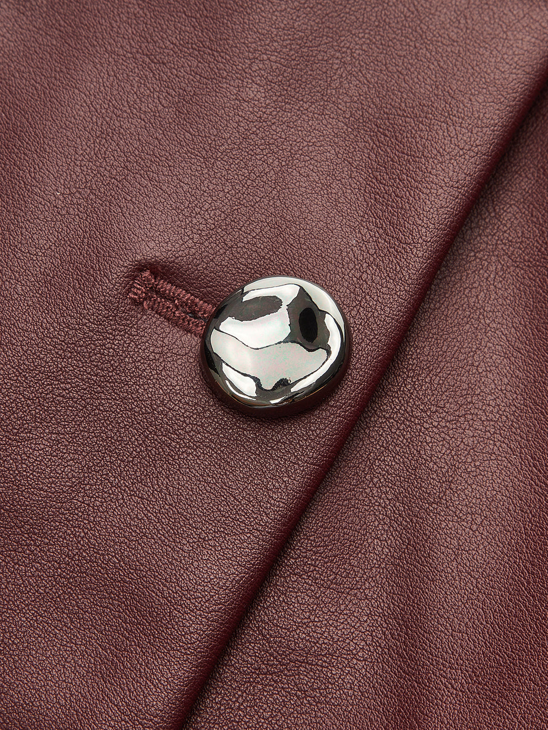 Faux Leather Metal Button Vest