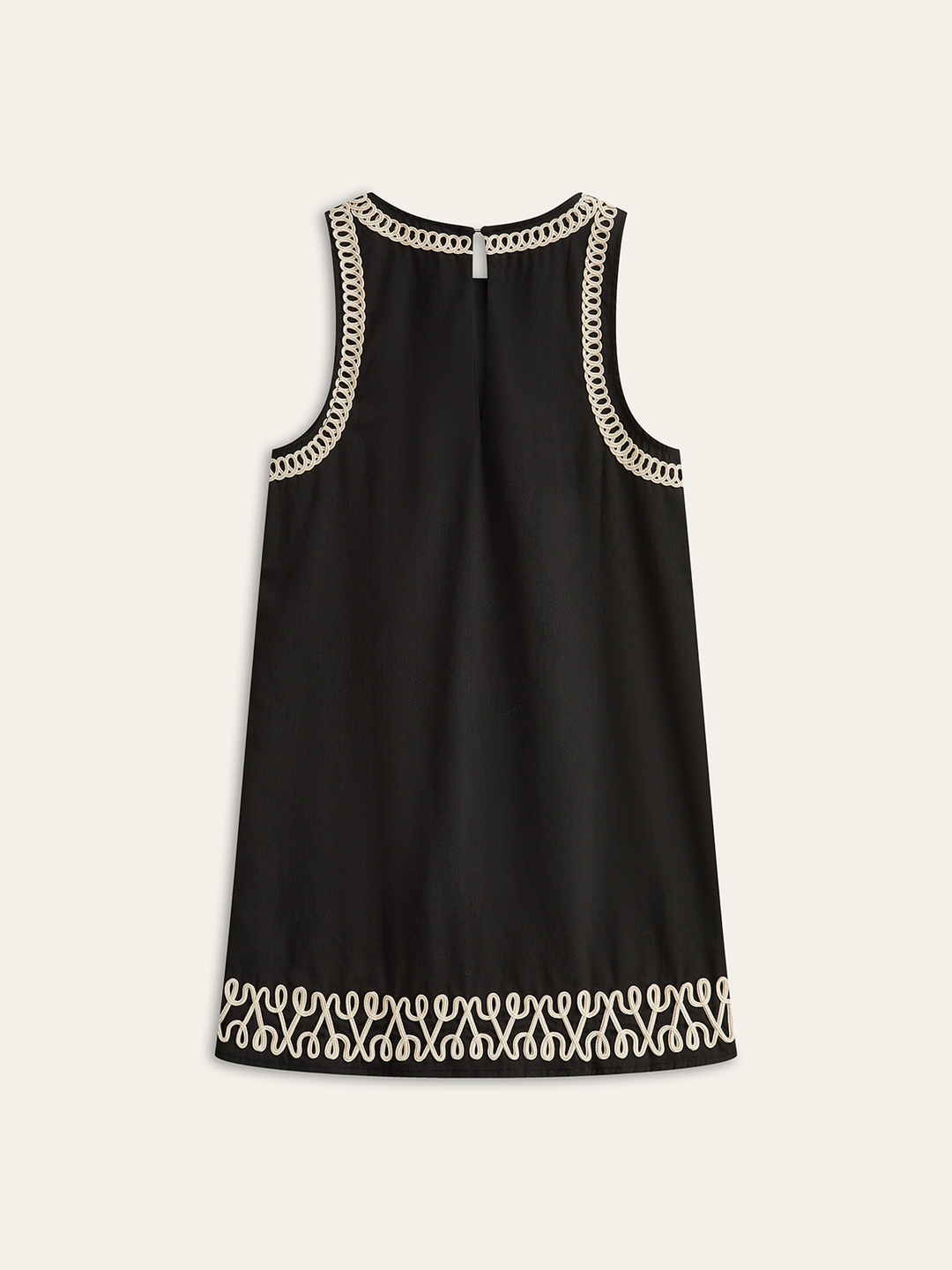 Sleeveless Embroidery Mini Dress