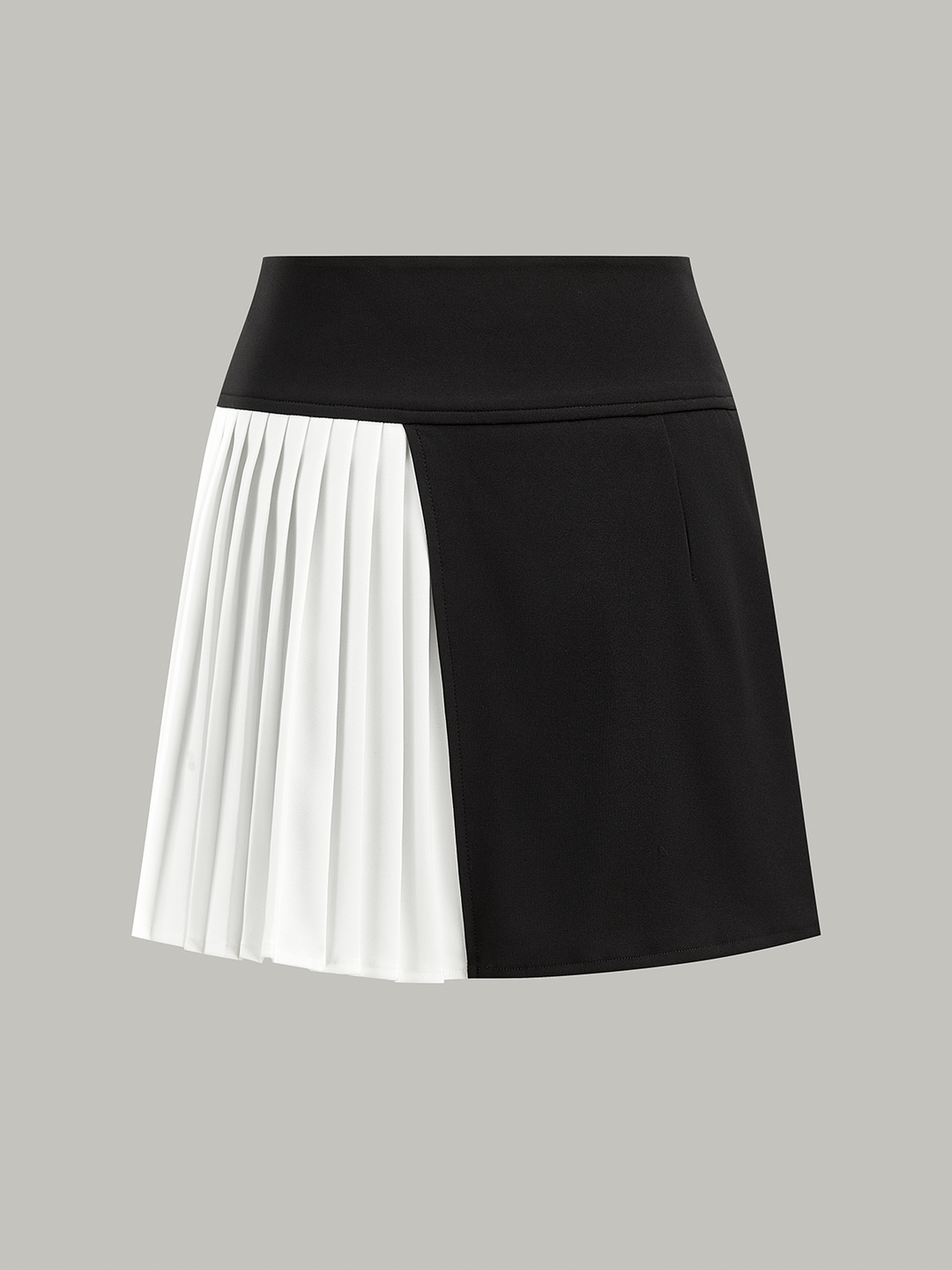 Contrast Pleated Panel Mini Skirt