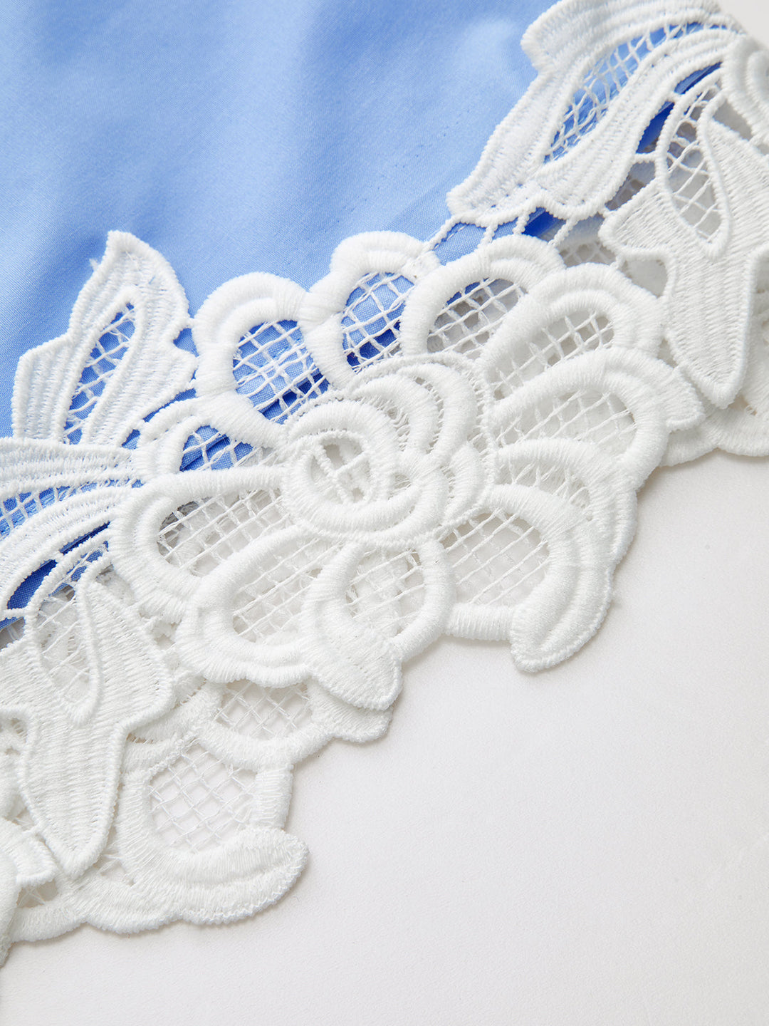 Lace Trim Asymmetric Hem Shirt Dress