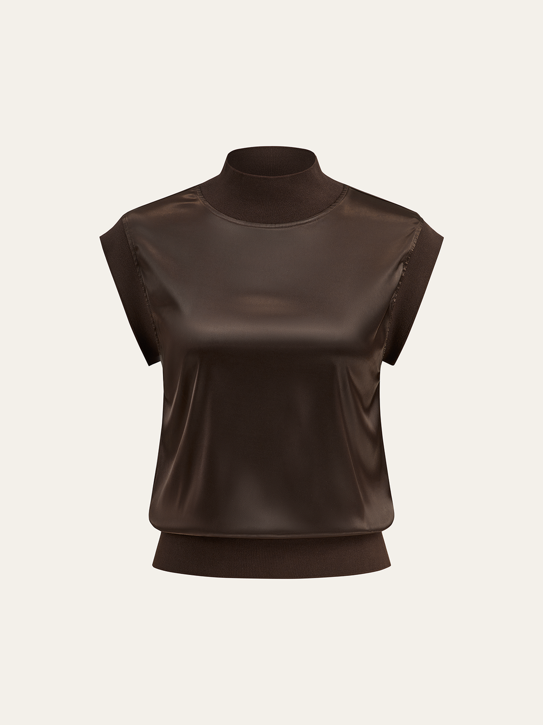 Mock Neck Cap Sleeve Top