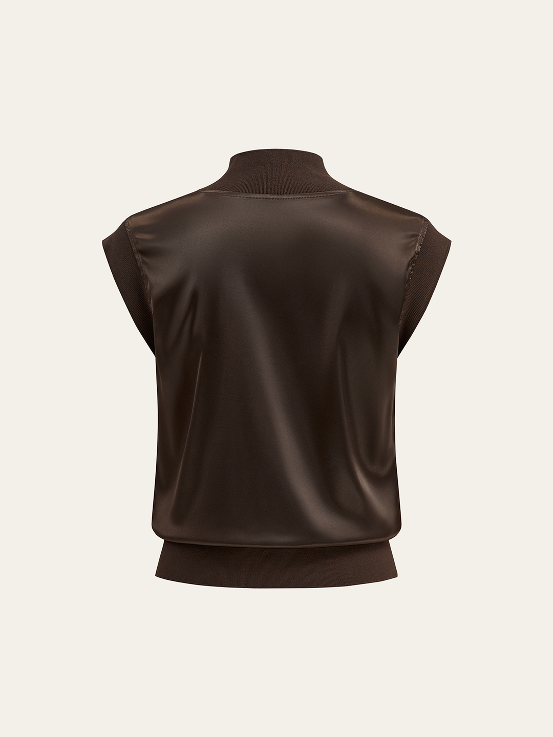 Mock Neck Cap Sleeve Top