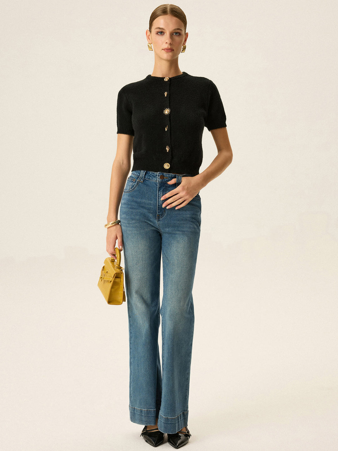 Metal Detail Knit Cardigan