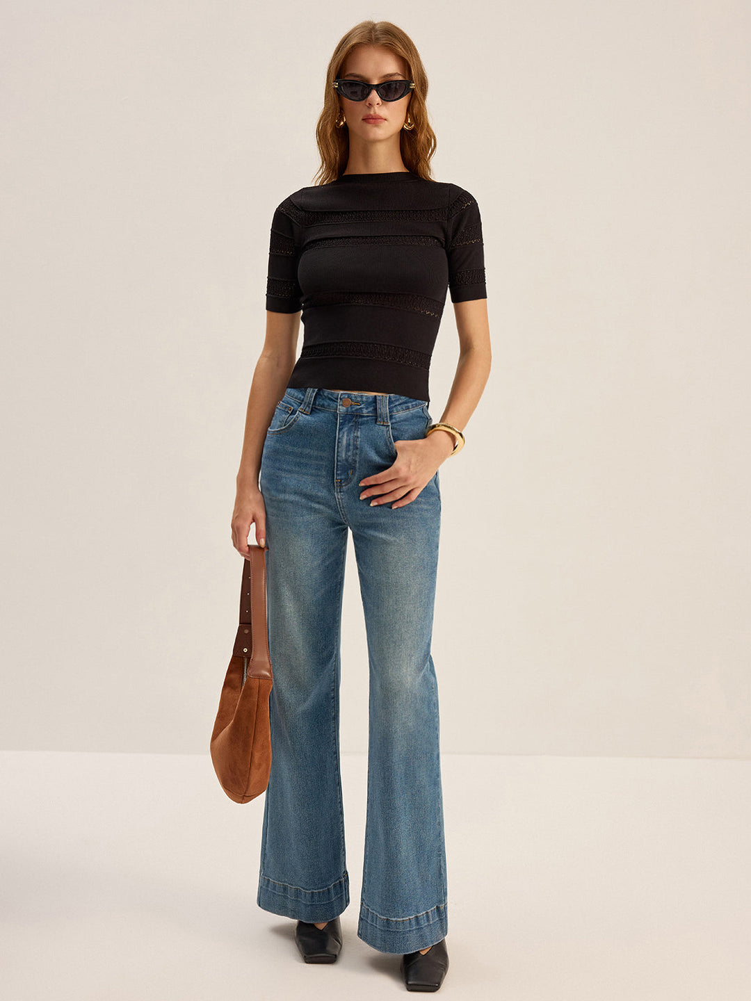 Crochet Detail Knit Top