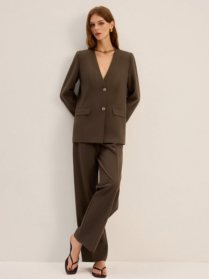 High-Waisted Pleated Pants