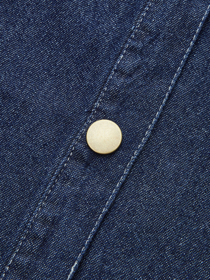 Tie Neck Denim Shirt