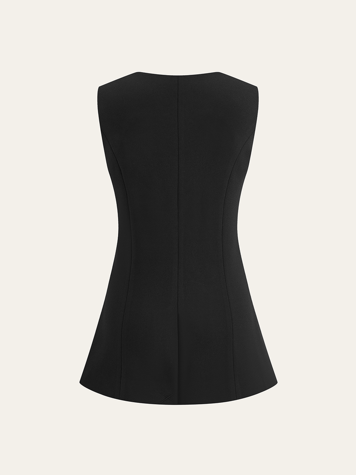 Metal Detail V-Neck Vest