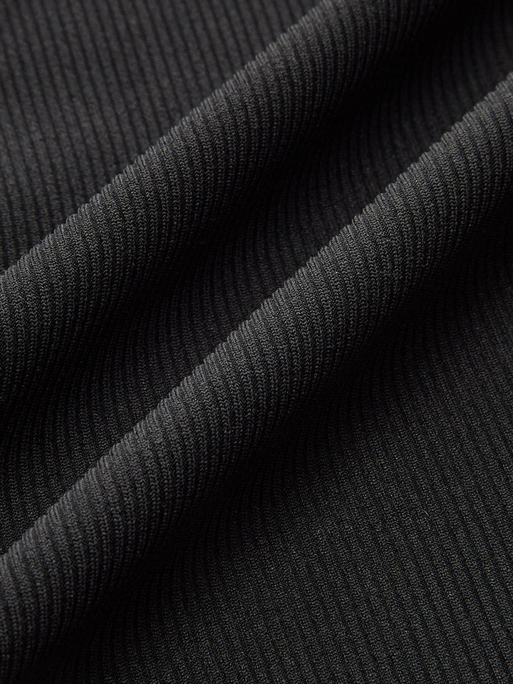 Polka Dot Panel Mock Neck Top