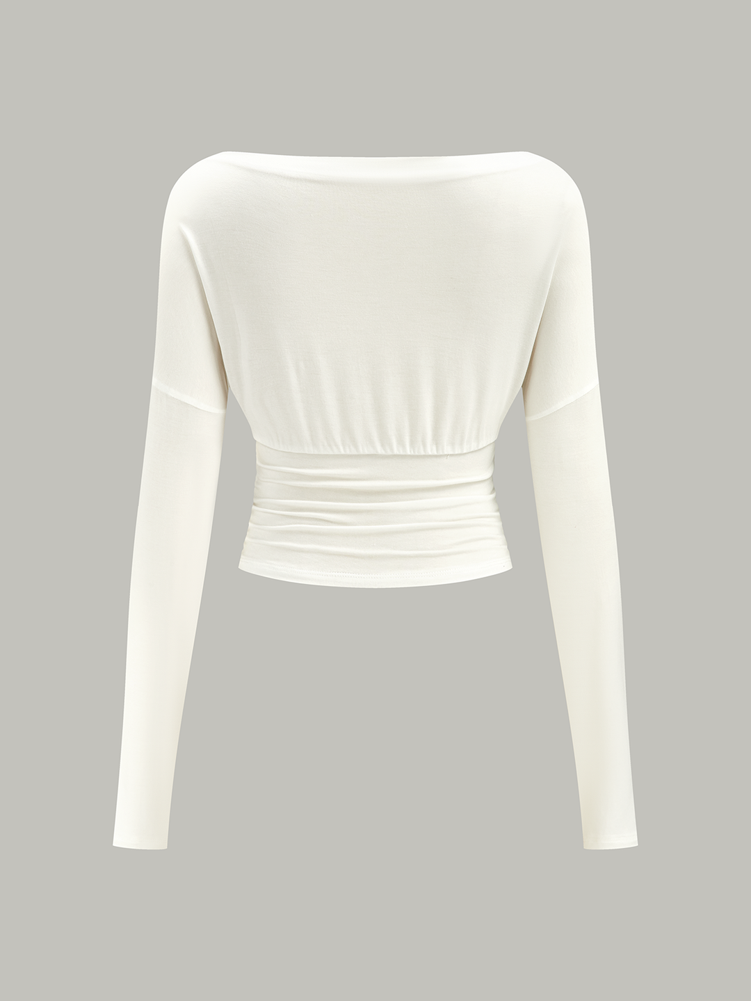 Ruched Waist Long-Sleeve Top
