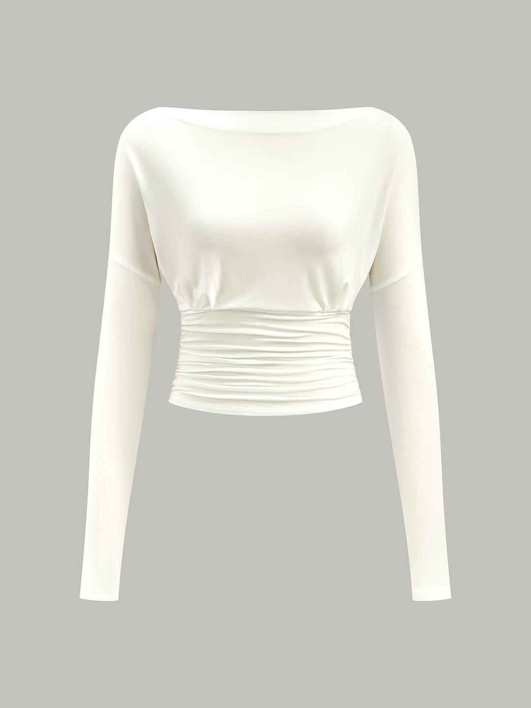 Ruched Waist Long-Sleeve Top
