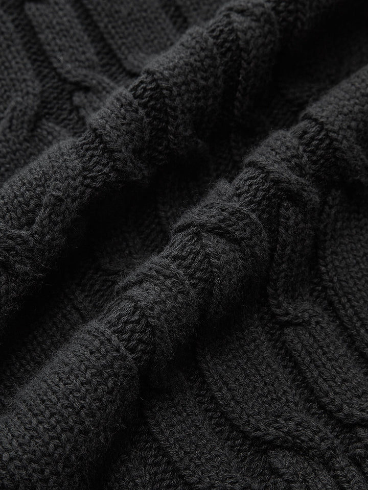 Cable-Knit Bow Cap Sleeve Vest