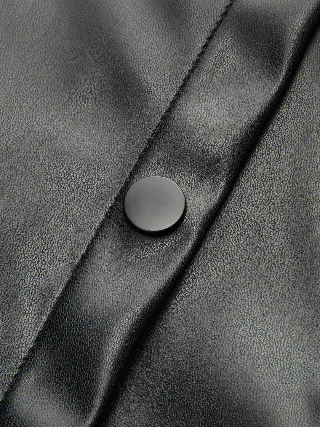 Faux Leather Panel Shirt Dress