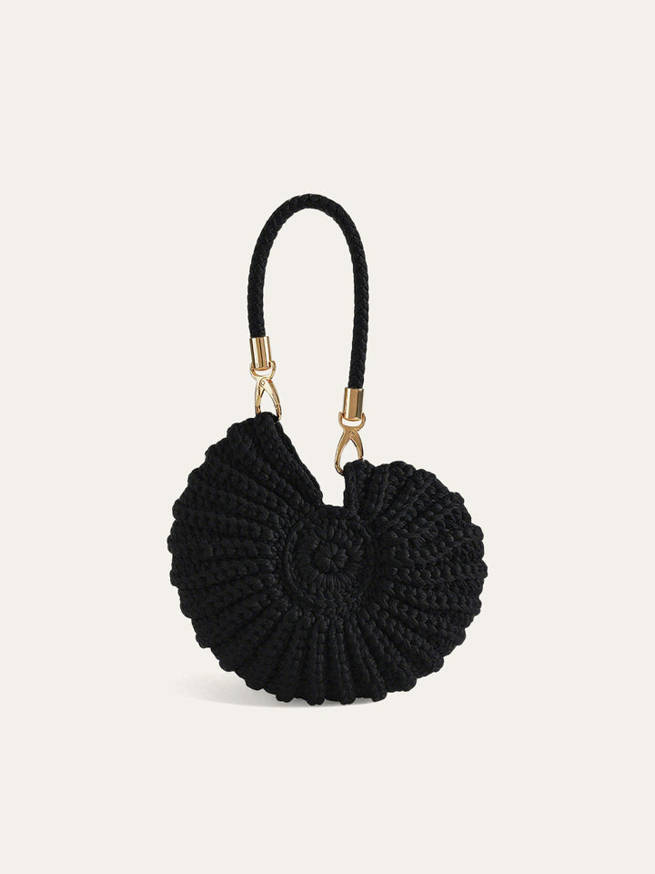 Crocheted Conch-Shaped Handbag