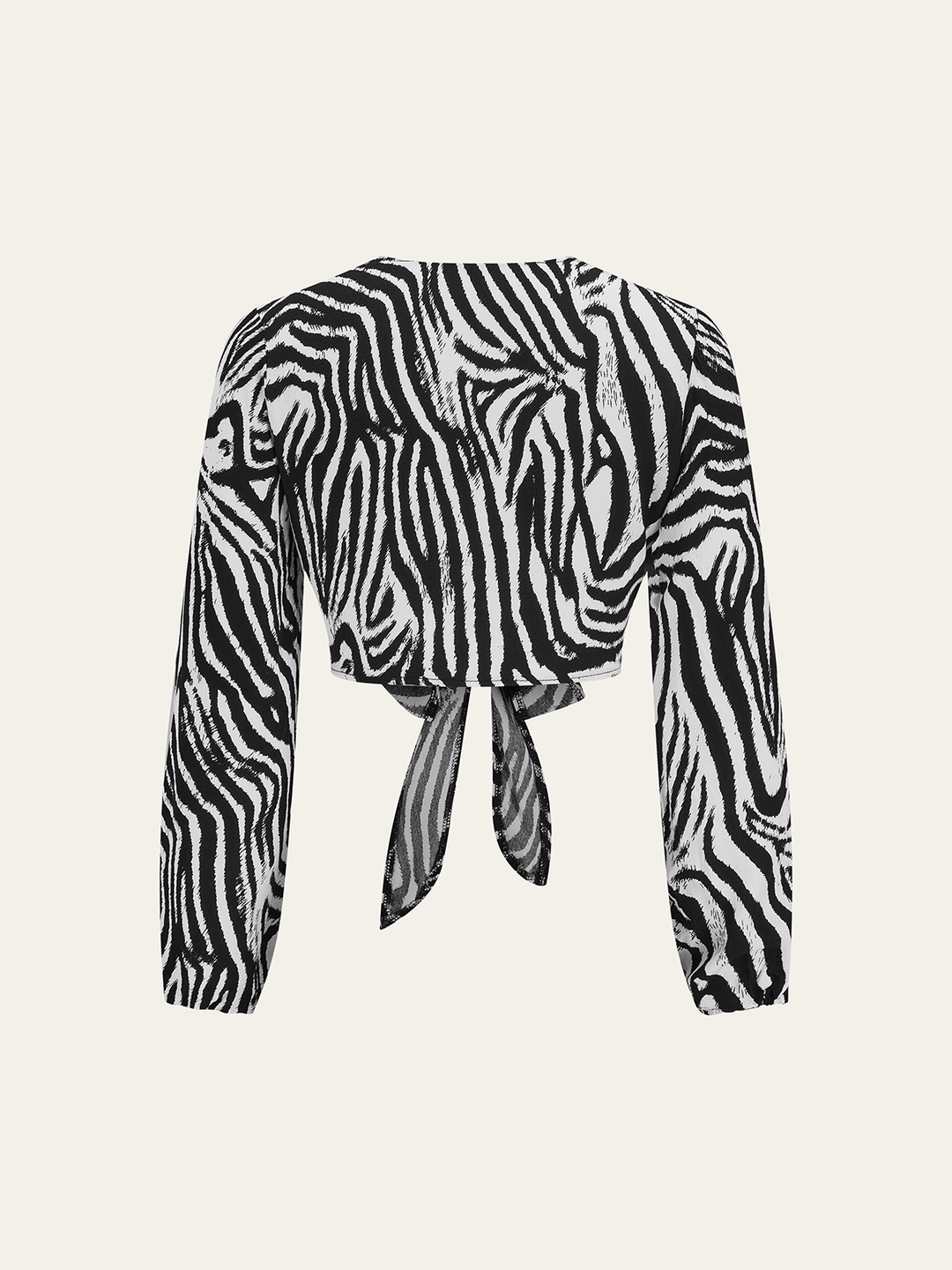 Zebra Print Tie-Front Top