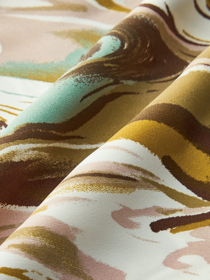 Abstract Print Halter Neck Top