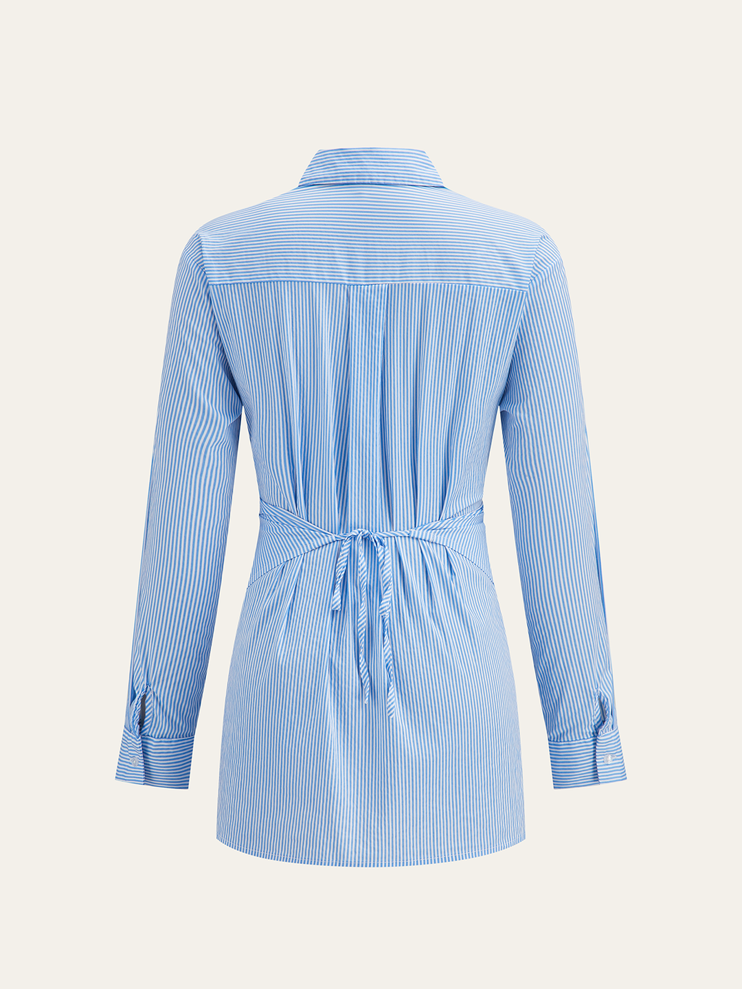 Striped Wrap Asymmetric Hem Shirt