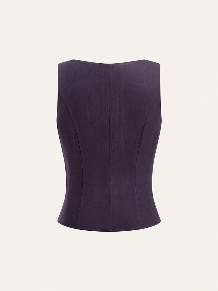 Cotton Blend Sleeveless Top and Pants Set