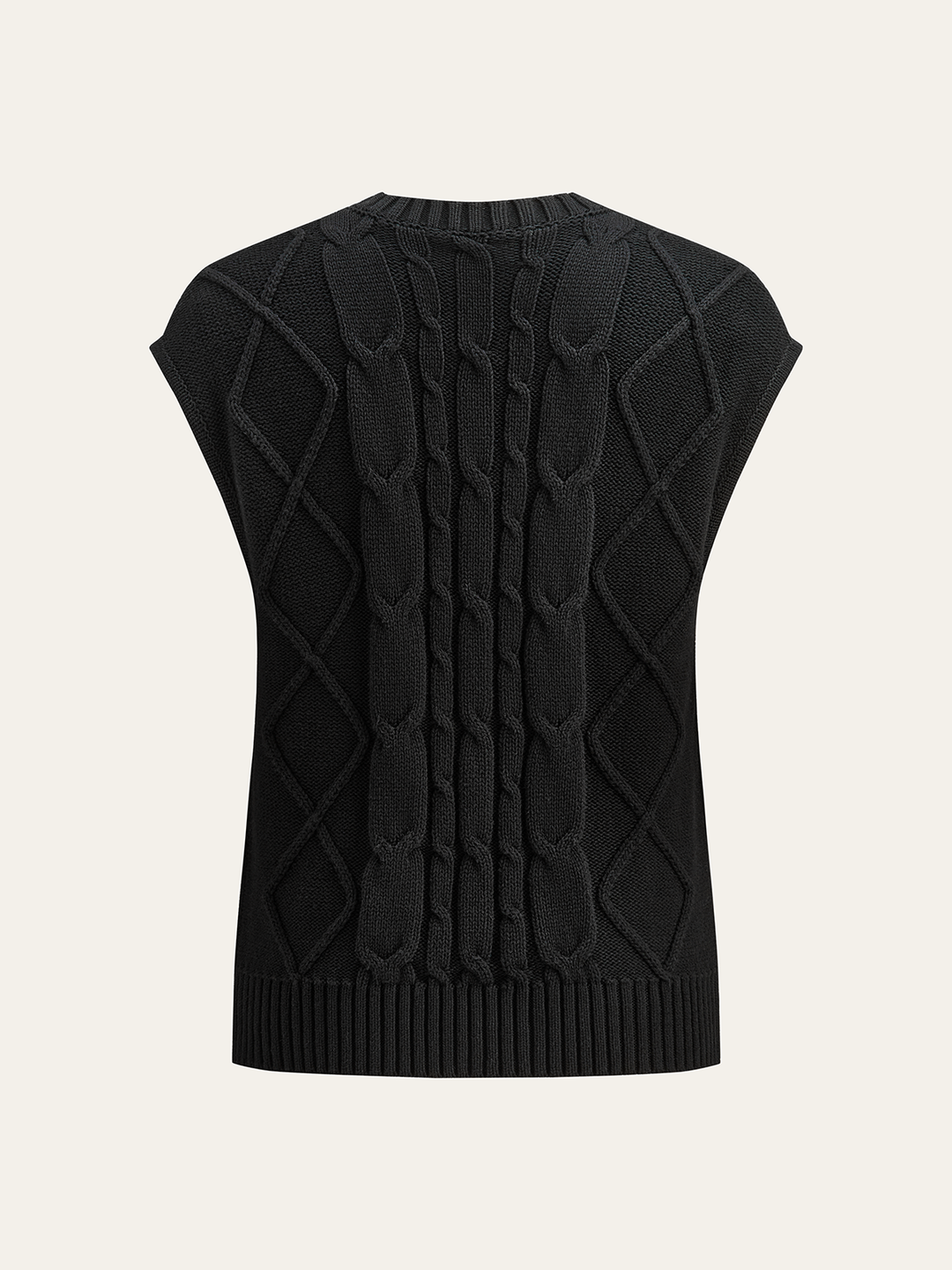 Cable-Knit Bow Cap Sleeve Vest