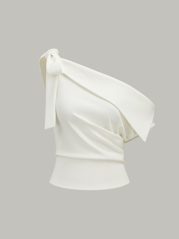 One-Shoulder Top With Bow Detail