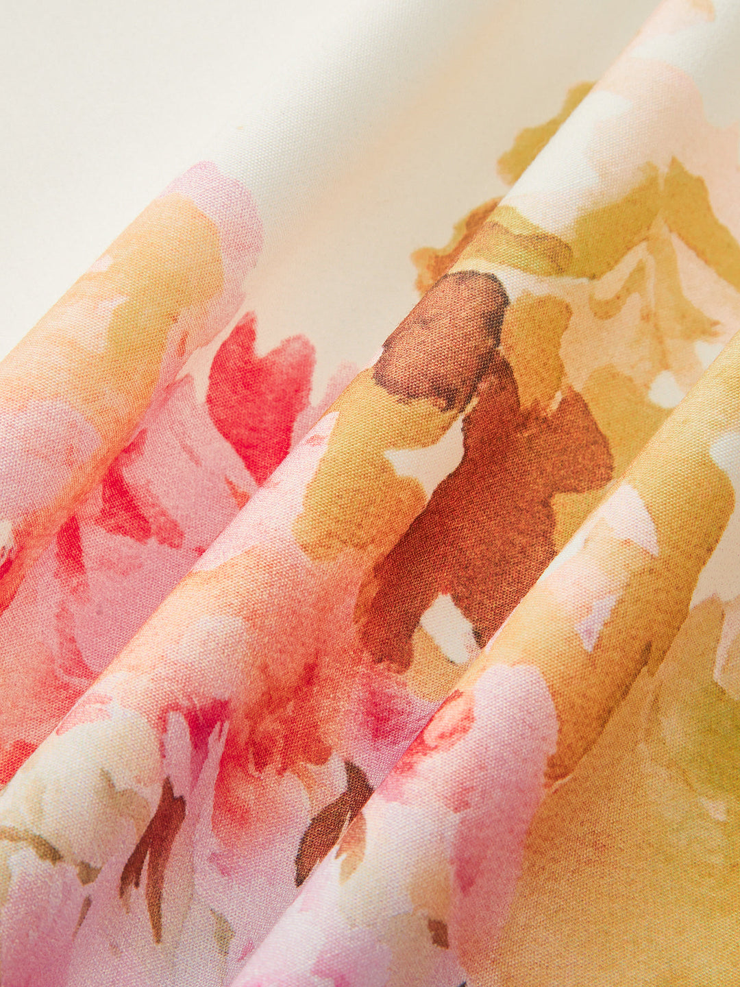 Floral Print Pleated Shirt Dress with Belt