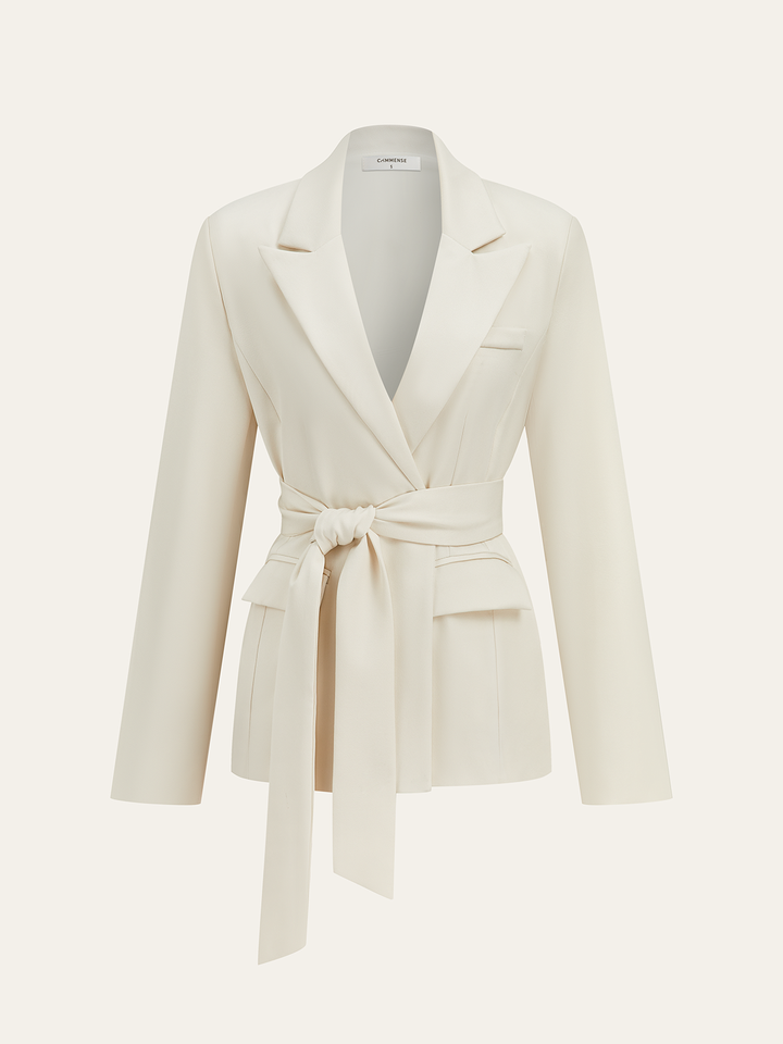 Long Sleeve Belted Blazer