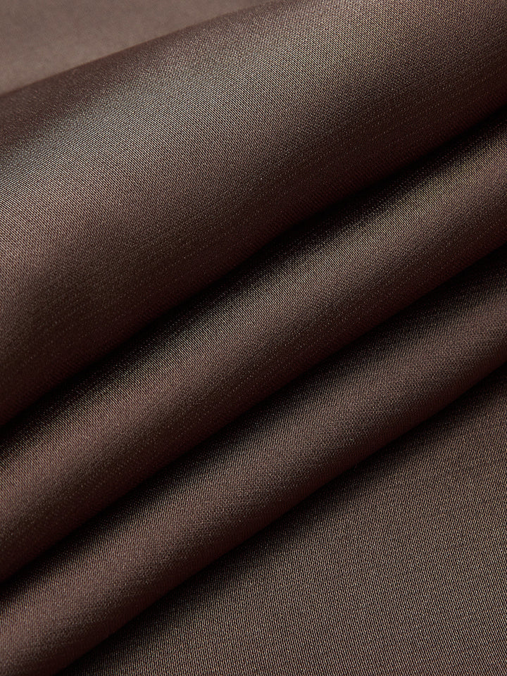 Satin Wrap-Front Long-Sleeve Top