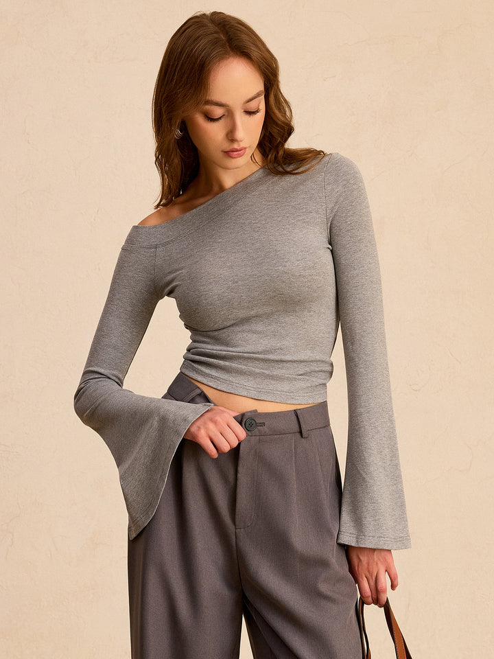 Off-Shoulder Bell-Sleeve Blouse