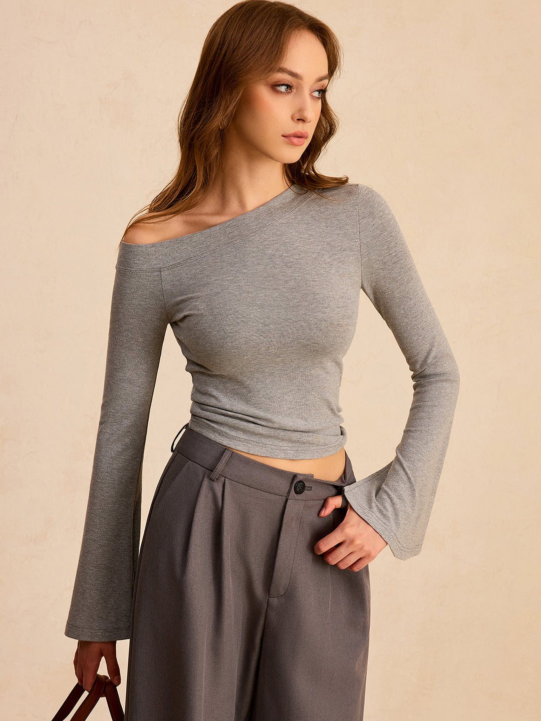 Off-Shoulder Bell-Sleeve Blouse