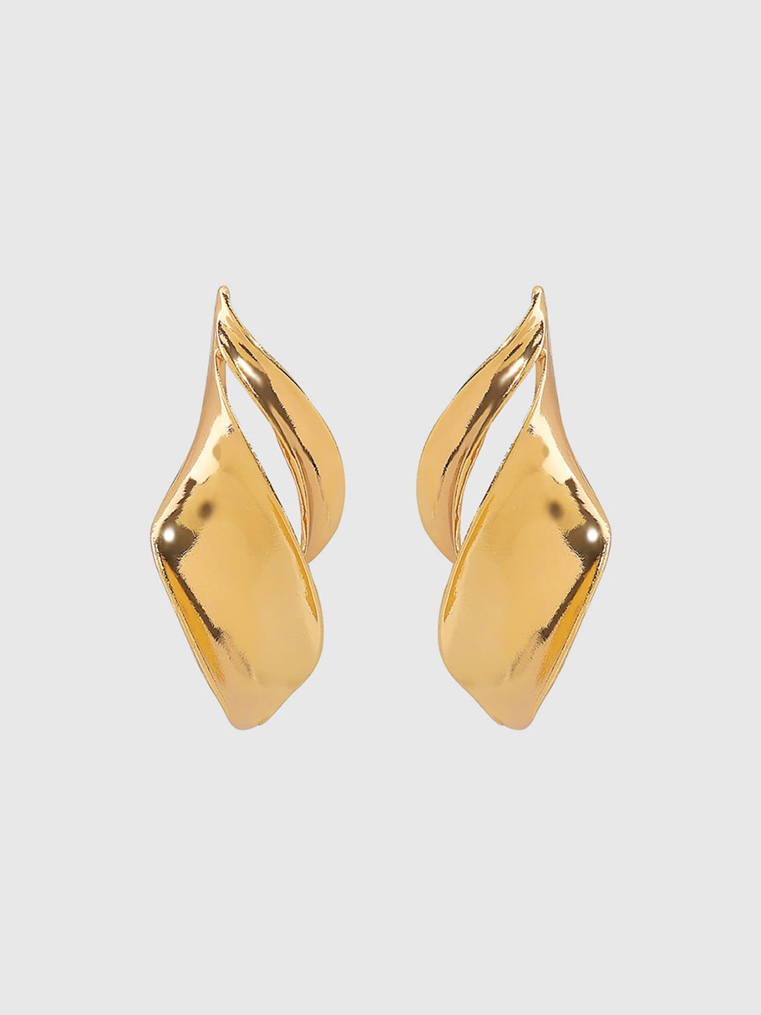 Twisted Leaf-Shaped Drop Earrings