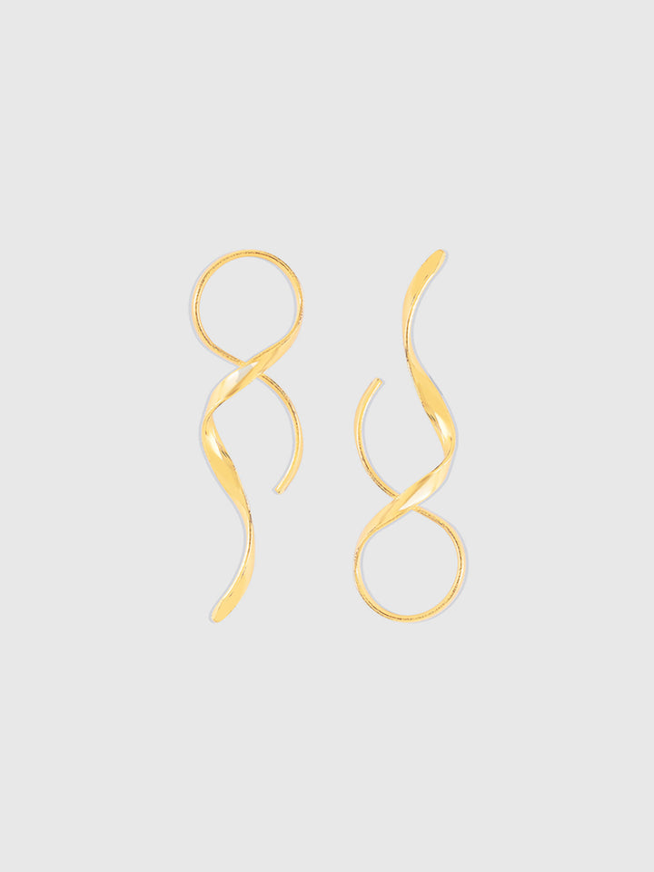 Golden Twisted Drop Earrings