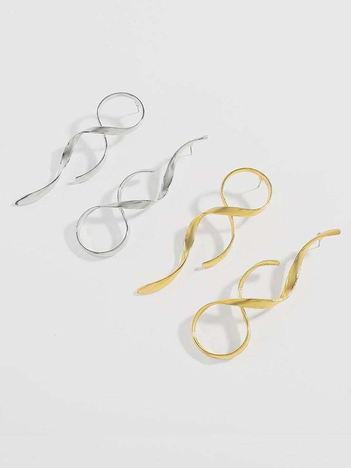 Golden Twisted Drop Earrings