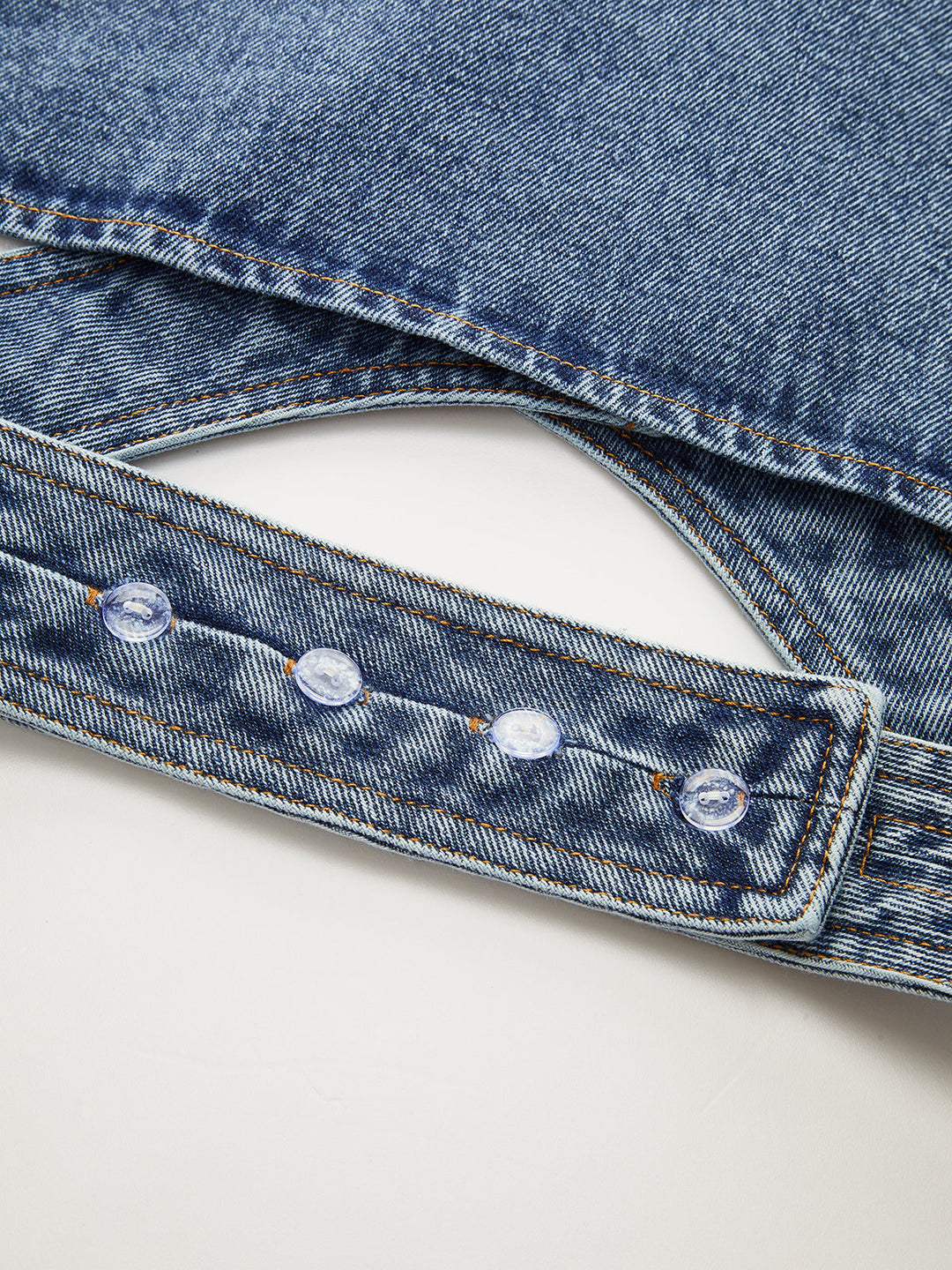 Asymmetric Wrap Denim Lapel Crop Vest