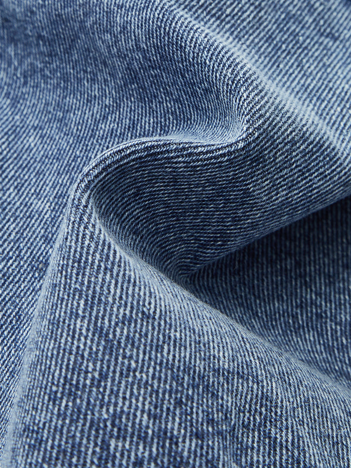 Asymmetric Wrap Denim Lapel Crop Vest