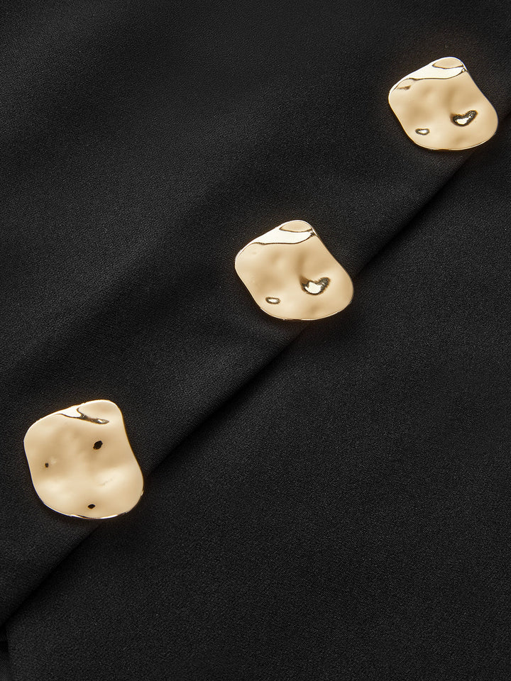 Metal Detail Decor Pocket Mini Skirt