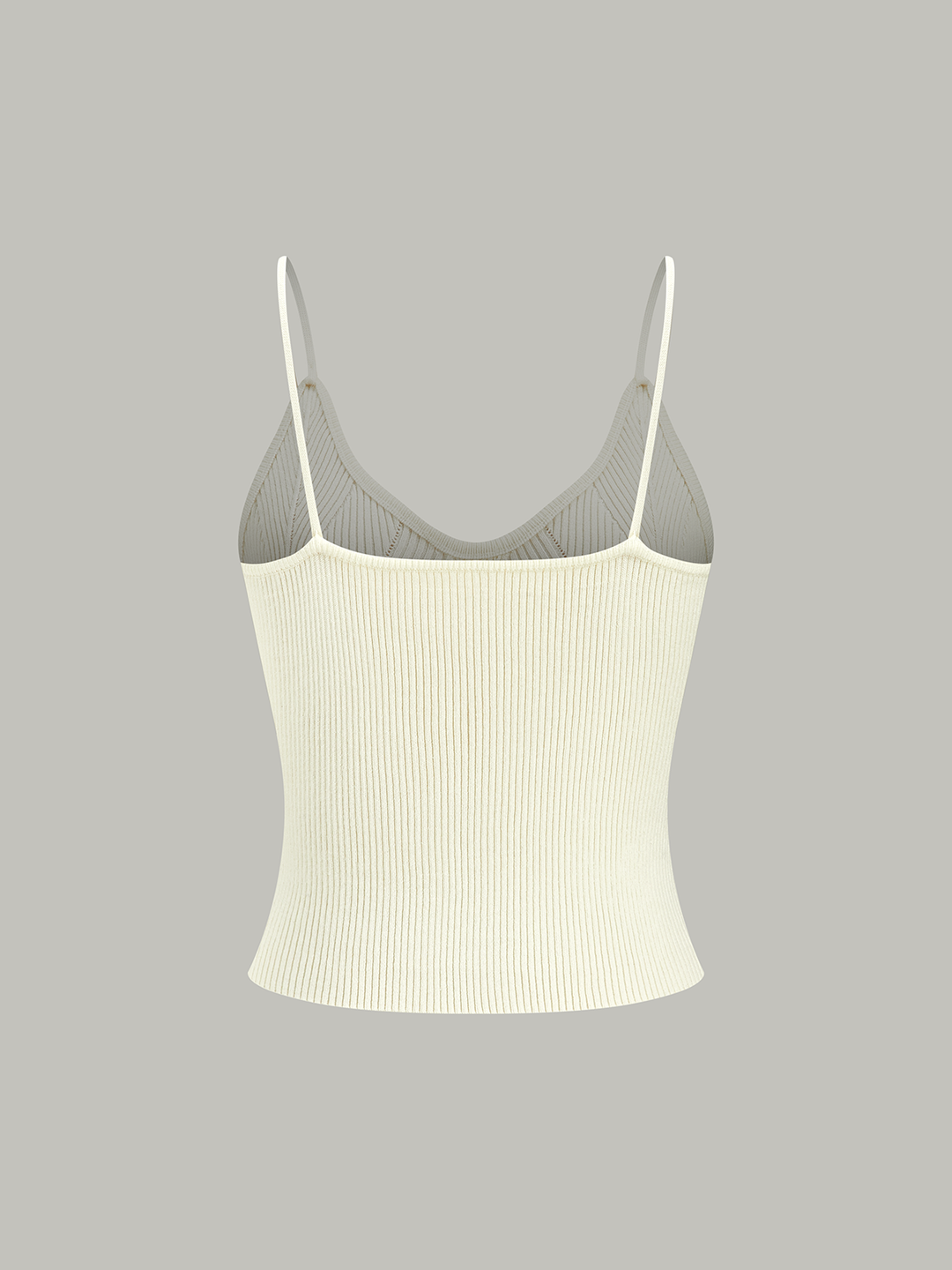 Ribbed Knit Metal Button Cami Top